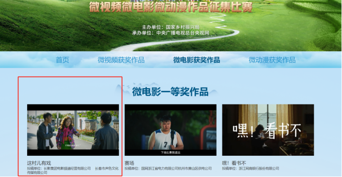 微视频微电影微动漫作品征集比赛一等奖——这村儿有戏